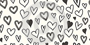 Love, hearts seamless pattern in 90s, 2000s style