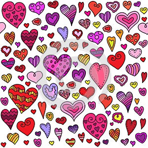 Love hearts seamless pattern.