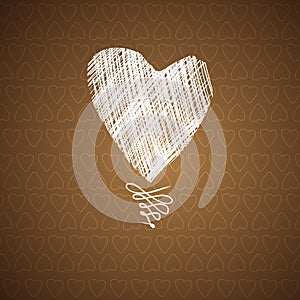 Love hearts sketch hand drawn card
