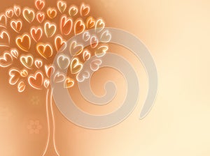 Love hearts tree background