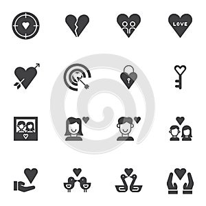 Love hearts vector icons set