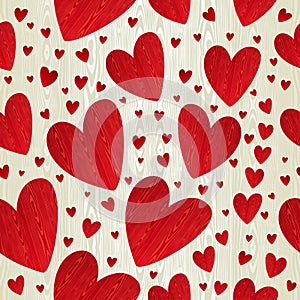 Love hearts wooden pattern