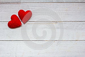 Love hearts on wooden texture background, valentines day card concept. original heart background