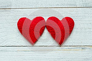 Love hearts on wooden texture background, valentines day card concept. original heart background