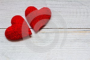 Love hearts on wooden texture background, valentines day card concept. original heart background