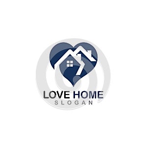 Love Home concept Design Heart House Shape Logo template icon