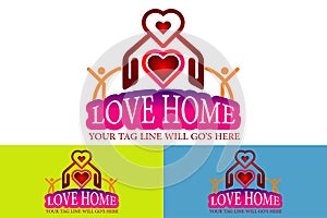 Love Home logo  icon vector