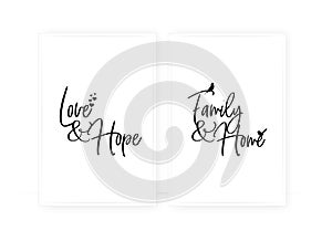 Love and Hope, Family and Home, vector