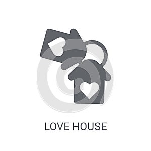 love House icon. Trendy love House logo concept on white background from Birthday party and wedding collection