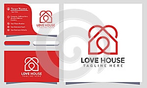 Love House Location logo vector, Home logo design, modern logo, Logo Designs Vector Illustration Template