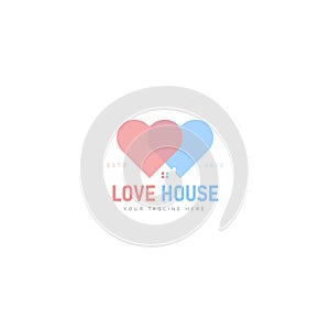 Love house logo design illustration icon