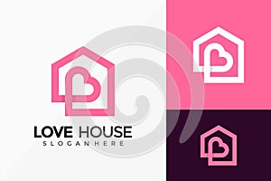 Love House Logo Design. Modern Idea logos designs Vector illustration template