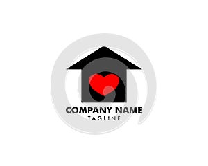 Love House Logo Design Template