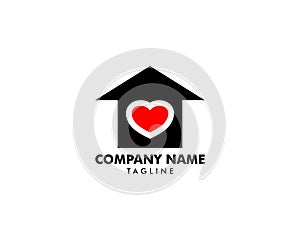 Love House Logo Design Template