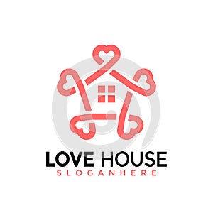 Love House Modern Logo Icon Design Vector Illustration