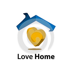 Love house stock logo vector. Abstract house logo. Vector Illustration on white background