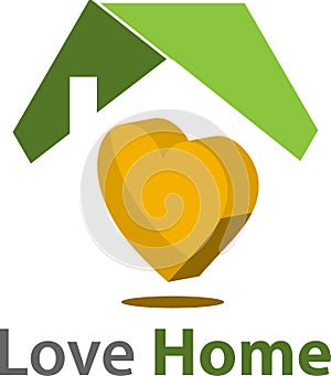 Love house stock logo vector. Abstract house logo. Vector Illustration on white background
