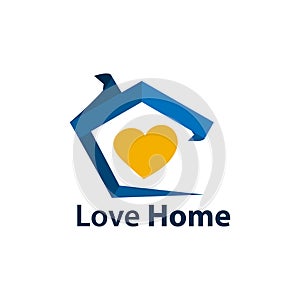 Love house stock logo vector. Abstract house logo. Vector Illustration on white background