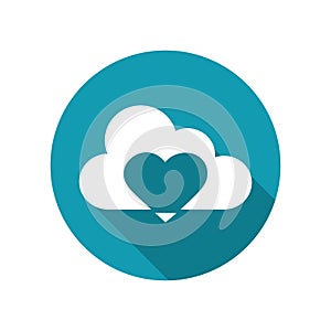 Love icon on cloud. isolated on white background. vector