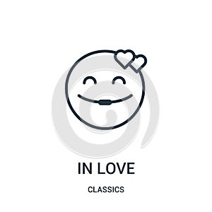in love icon vector from classics collection. Thin line in love outline icon vector illustration. Linear symbol