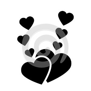 Love icon vector. hearts illustration sign. valentine symbol. romantic logo.