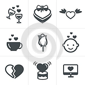 Love Icons Set, Vector Design