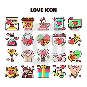 Love icons vector illustration set