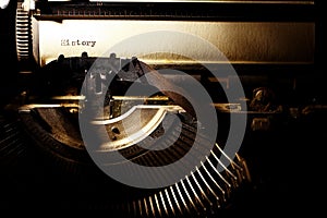 Love is, the inscription on a typewriter