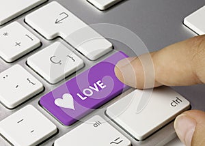 Love - Inscription on Violet Keyboard Key
