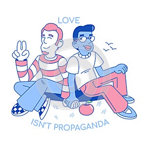 Love isn`t propaganda flat illustration design