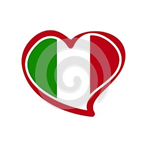 Love Italy, heart emblem national flag colored