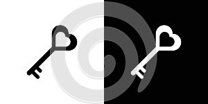 Love key icon linear logo isolated