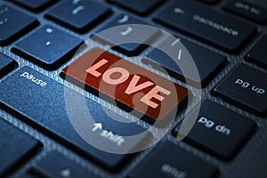 Love keyword on keyboard