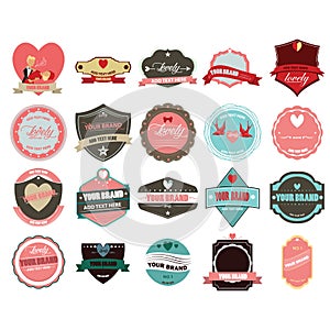 love labels and banners collection. Vector illustration decorative background design