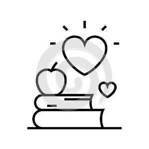 Love of learning line icon, concept sign, outline vector illustration, linear symbol.