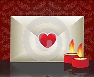 Love letter and candles