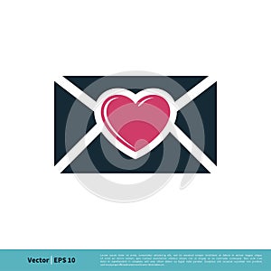 Love Letter, Email Icon Vector Logo Template Illustration Design. Vector EPS 10