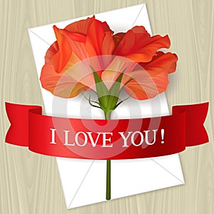 Love letter with flower