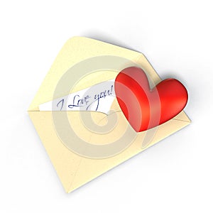 Love letter with a heart.