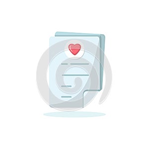 Love letter icon. Paper with message. Valentine day