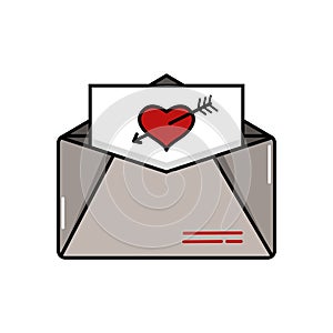 Love letter icon, vector illustration
