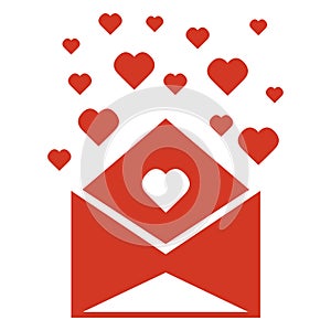 Love letter icon, vector illustration