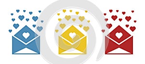 Love letter icon, vector illustration