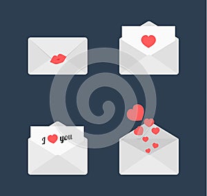 Love letter vector illustrations