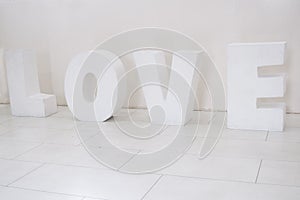 Love letter of white solid material isolated on white