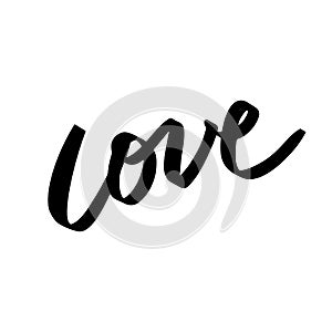 Love lettering, hand written word in contemporary style