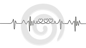 love lettering heartbeat design positive motivational optimist heart love.