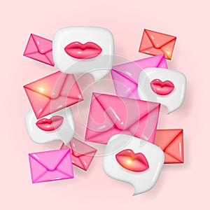 Love letters and chat bubbles