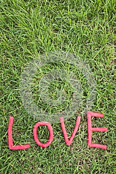 Love letters over the grass