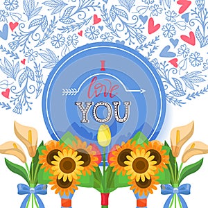 Love lettring vector lovely calligraphy lovable sign sketch iloveyou on Valentines day beloved card illustration photo